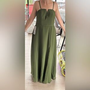 *new* Azazie olive green “Janneth” model bridesmaid dress size 4